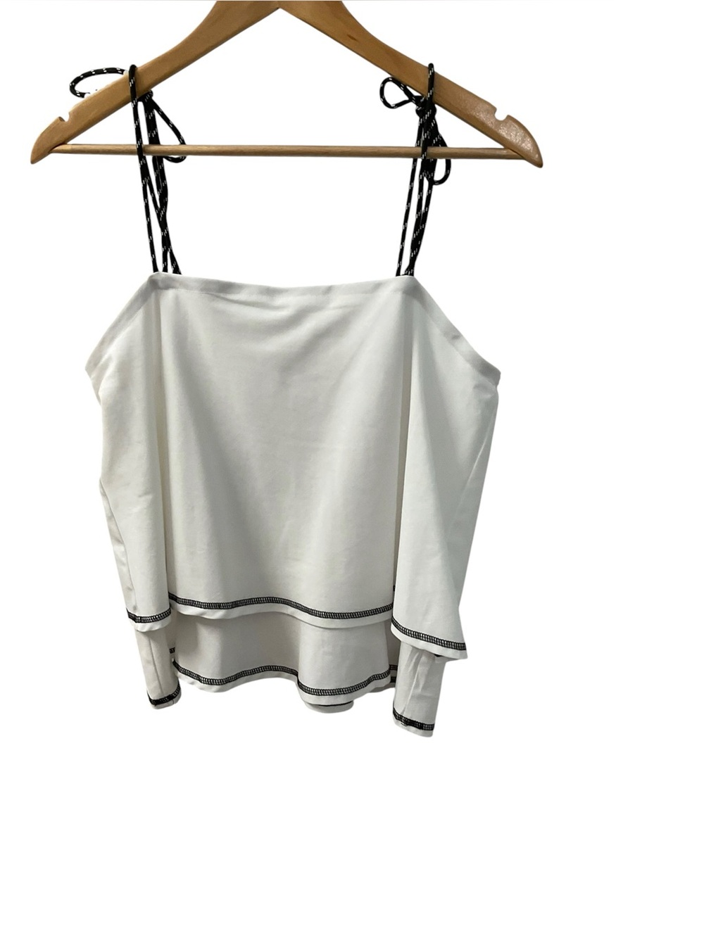 Doe & Rae White Layered Camisole with Black Trim
